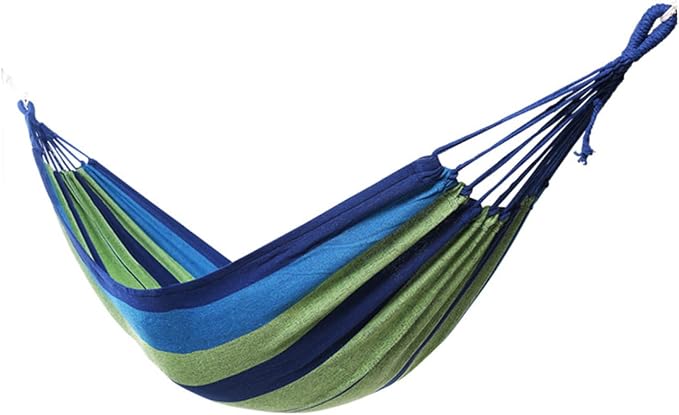 Milisten Double Canvas Swing Hammock for Two Adults Outdoor Travel Hanging Hammock with Thickened Widened Fabric for Garden Patio and Backyard