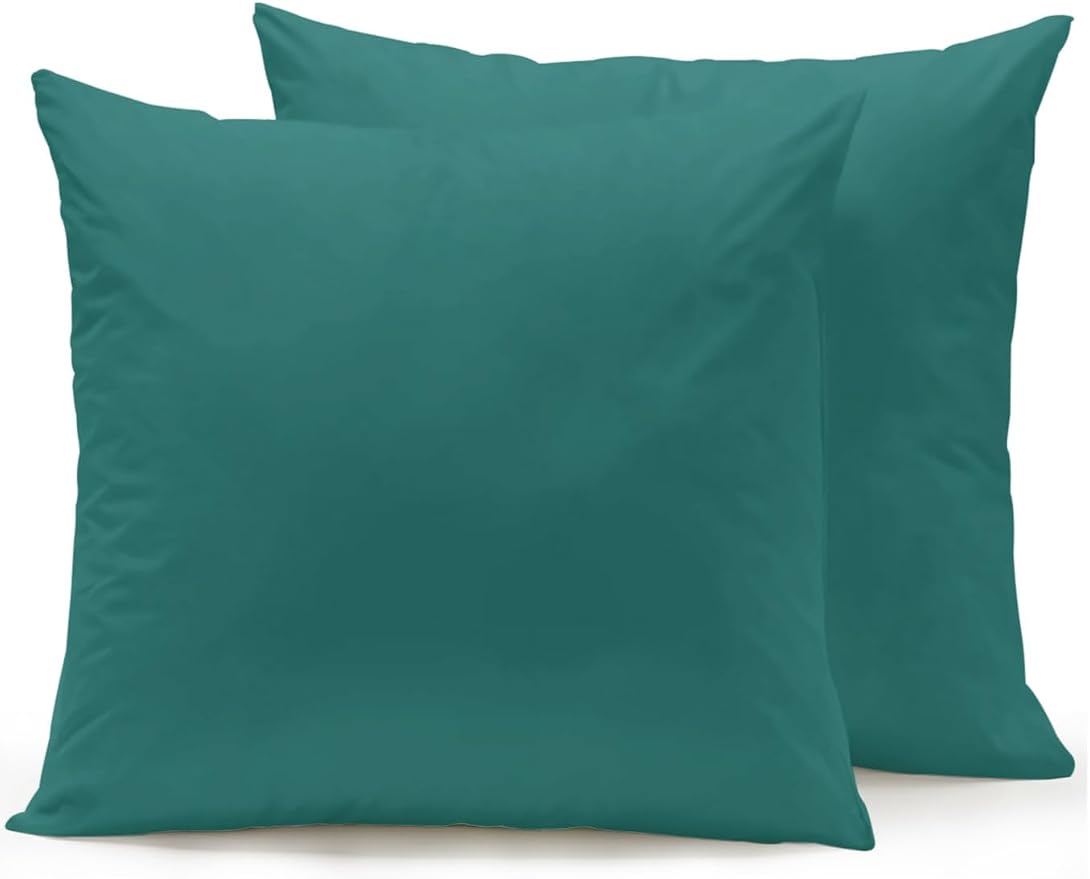 Waterproof Outdoor Pillow Set of 2 Solid Color Decorative Throw Pillows Cover & Insert 16x16 Inch Pillowcase Dark Green Vintage Square Pillows for Couch Sofa Bed Patio Furniture Indoor Outdoor