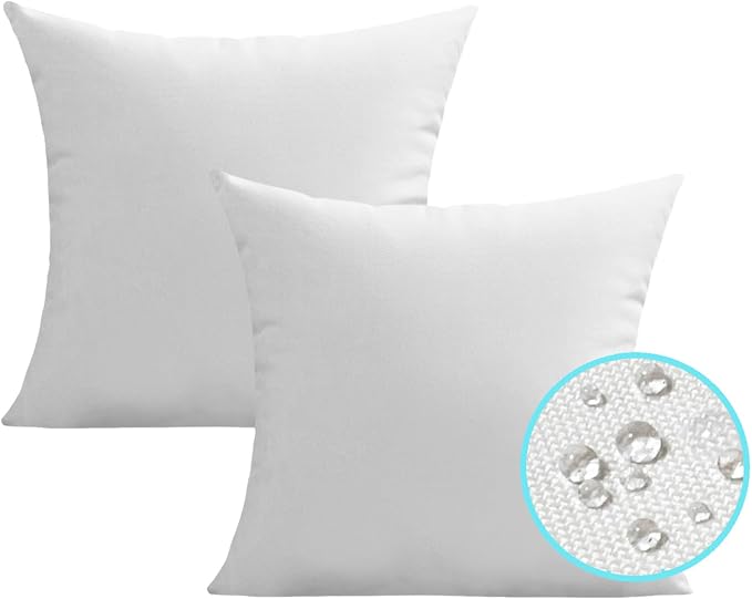 VAKADO Outdoor Waterproof Throw Pillow Covers 26X26 Set of 2 Decorative White Patio Furniture Cushion Cases Outside Decor for Couch Garden Bench Porch