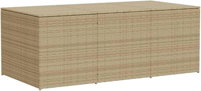Outdoor Garden Storage Box 984L, Large Deck Box with Gas Springs, Weather-Resistant PE Rattan Container for Patio Cushions, Pillows and Blankets, Beige