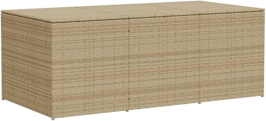 Outdoor Storage Box Poly Rattan Garden Deck Chest with Zipped Liner and Gas Lift Mechanism for Patio Furniture Cushions and Pillows Large Wicker Trunk in Various (180 x 90 x 70 cm)