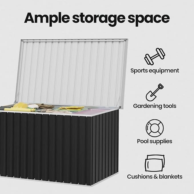 vidaXL Garden Storage Box, Storage Box, Gardening Tools, Patio Backyard Outdoor Patio Organizer, Anthracite