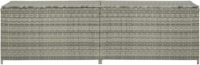 Extra Large Outdoor Storage Deck Box, 78.7 Inch Weather-Resistant Poly Rattan Garden Container for Patio, Backyard, Poolside, and Garage, Grey