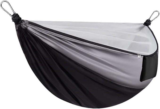 YSUEFIJO Travel Hammock with Mosquito Net, Relaxing Outdoor Hanging Hammock, Foldable and Compact for Backpacking, Breathable and Comfortable, Supports Up to 250kg