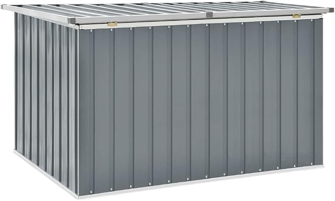 Patio Storage Box,deck box,outdoor storage box,toolbox,patio furniture,Easy to open and close with hinged lid, Gray 58.7"x39"x36.6"