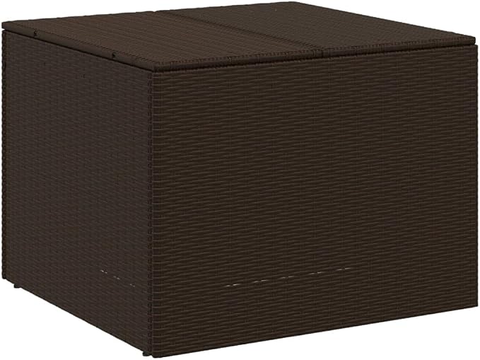 Garden Storage Box 291L Brown Poly Rattan with Powder Coated Steel Water Resistant for Patio Deck and Balcony