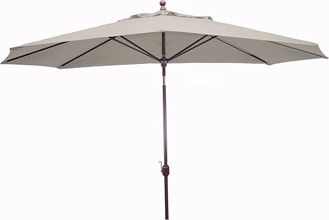 Galtech Large Patio Umbrella 11 FT Outdoor Tilt, 8x11 FT Rectangular Stand Alone Umbrella with Bronze Frame, Sunbrella Taupe Fabric, Auto Tilt for Deck Pool Garden