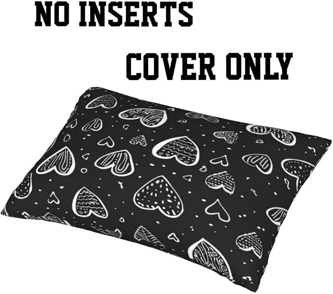 Outdoor Pillows Waterproof Set of 2 Outdoor Pillow Covers 16x24 Inch, Black Throw Pillows Heart Pillow Covers, Summer Garden Decorative Pillows Outdoor Pillows for Patio Furniture Car Home Decor-hs282