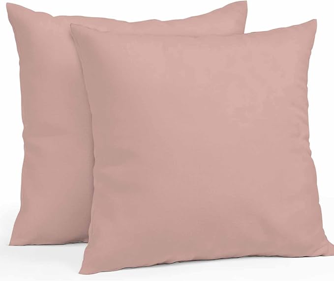 Throw Pillow Covers 18x18 Inch Set of 2, Pink Pure Color Waterproof Outdoor Pillow Covers, Aesthetics Contemporary Luxury Decorative Cushion Pillowcases for Couch, Sofa, Bed, Garden, Patio
