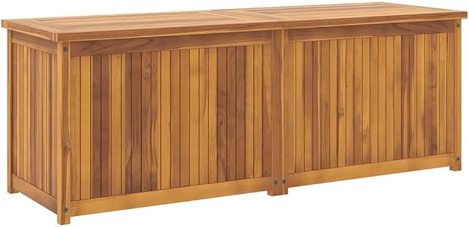 Patio Garden Storage Box, Outdoor Storage Box Deck Box, Entryway Storage Box, Outdoor Storage Organization Box for Garden Balcony Yard, 59.1"x19.7"x21.7" Solid Wood Teak,-630
