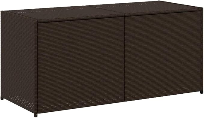 Outdoor Garden Storage Box 283L, Weather-Resistant PE Rattan Deck Box for Patio, Backyard, and Poolside, Large Rectangular Storage Container with Water-Resistant Bag, Brown