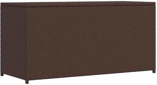 PE Rattan Garden Storage Chest 47.2x19.7x23.6 Inches, Weather Proof Storage Box with Polyester Lining and Powder-Coated Steel Frame for Patio Cushions and Blankets