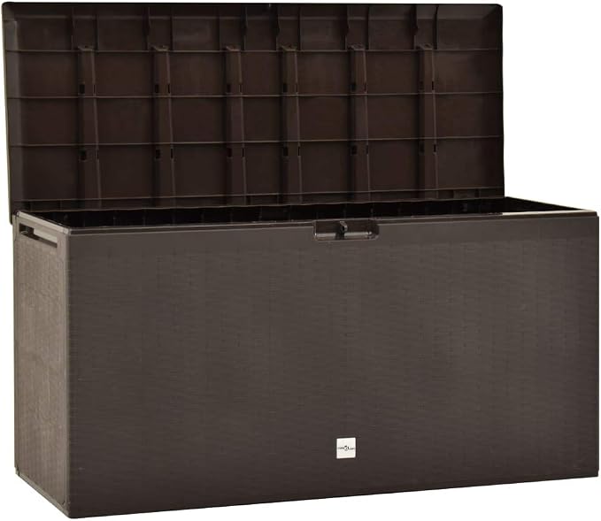 Patio Storage Box Brown Patio Garden Outdoor Storage Container, Furniture Deck box 44.9"x18.5"x23.6" (Weight:16.56 lbs)