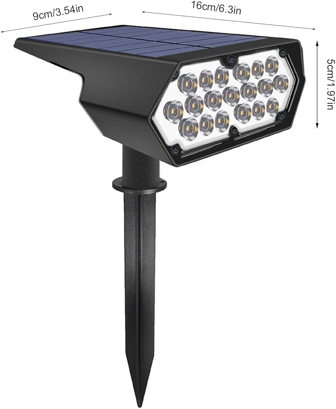Brrnoo Solar Lawn Spotlight Outdoor Landscape Wall Light, Landscape Powered Garden Lighting for Patios and Yards (RGB)