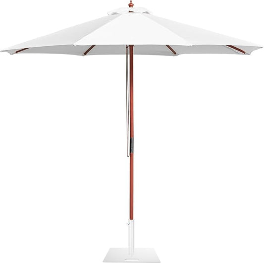 Yescom 9ft Coastal Solid Wood Umbrella Pulley Lift Commercial Base with Wheel Included for Seaside Restaurant Terrace Poolside Beach Club