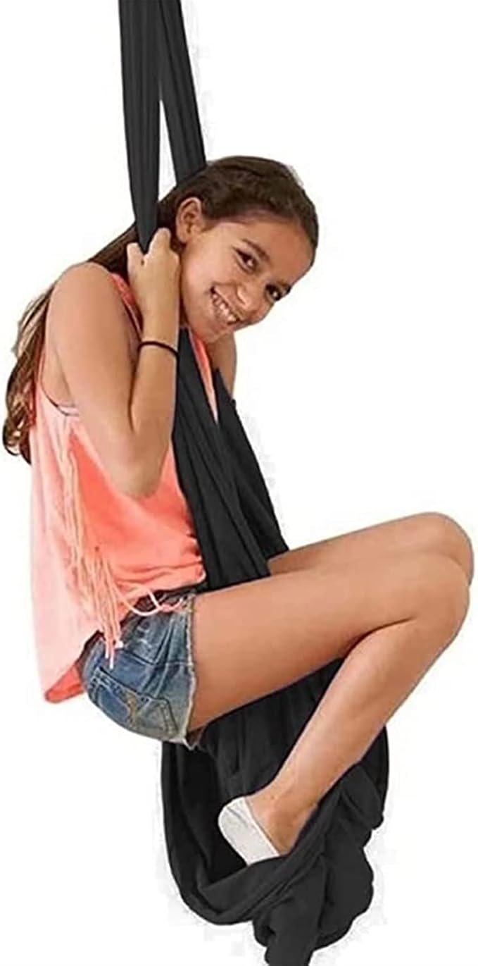 Kids Therapy Swing Adjustable Aerial Yoga Cuddle Hammock Indoor Outdoor Snuggle Swing with Special Needs Ideal for Children Calming & Relaxing Sensory Integration