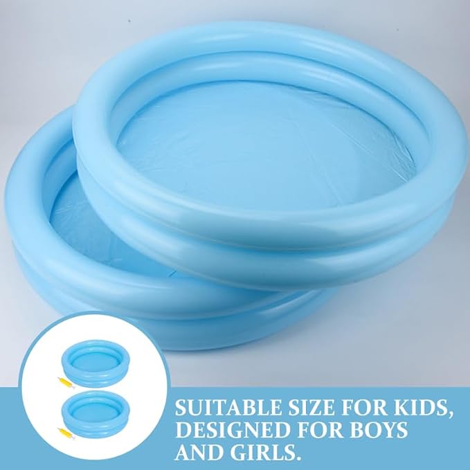 Garneck 2 Sets Inflatable Baby Swimming Pool, Kids Round Swimming Pool with Pump, Small Inflatable for Indoor Outdoor Play