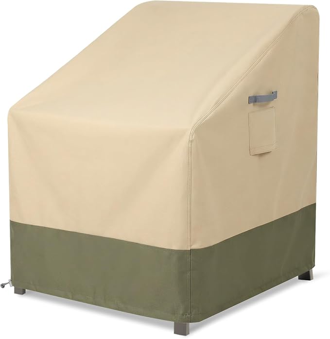 BPS Patio Chair Cover for Lawn Deep Seat and Deck Swivel Chairs, 600D Waterproof Cover with Attached Storage Bag and Reflective Handles for Outdoor Furniture, 38''W x 38''D x 38''H