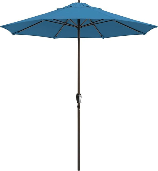 California Umbrella 10-Year Protection 7.5 Ft Outdoor Patio Umbrella, Pacifica Fade-Resistant Fabric, Auto-Tilt, Heavy Duty Aluminum Frame, 8 Reinforced Ribs for Pool or Deck, Bronze Pole, Capri