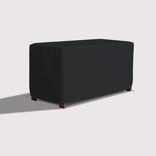 Covers & All Patio Deck Box Cover - Heavy Duty 18 Oz Waterproof Outdoor Yard Cushion Storage Box Protection 100% Weather Resistant with Air Pockets and Drawstring. (44”W X 28”D x 24”H, Black)