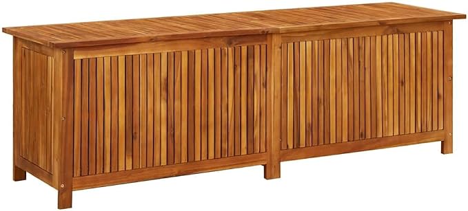 Outdoor Patio Storage Box 68.9x19.7x22.8 Inches Solid Acacia Wood with Waterproof Liner, Large Deck Box for Cushions Pillows Blankets Garden Tools, Durable Weatherproof Furniture with Gas Lift Lid