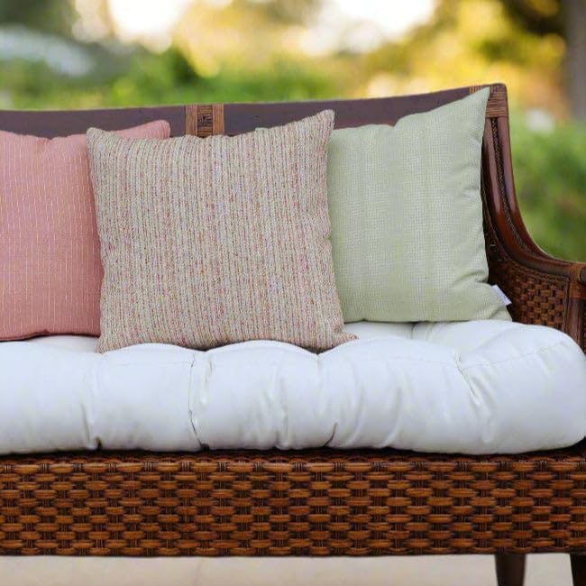 RSH DECOR: Sunbrella Play Square Throw Pillows Set of 4 | 17" x 17" | Water and Fade-Resistant Performance Fabric | Outdoor Pillow Covers with Down-Alternative Inserts | Play Sky