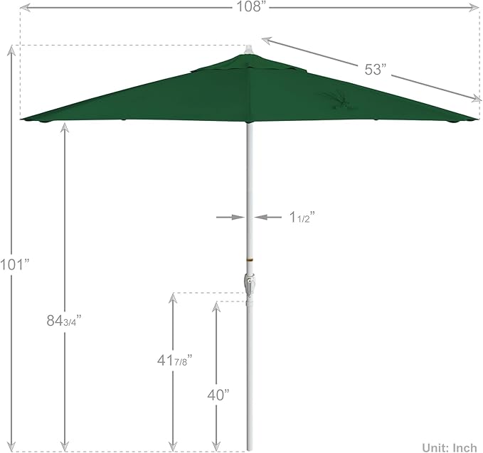 California Umbrella 9' Rd Aluminum Patio Umbrella
