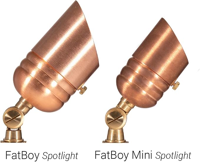 VOLT Fat Boy 12V Outdoor Mini Spotlight (Copper) with 5W 2700K Warm White 400 Lumen MR16 LED Bulb for Low Voltage Landscape Lighting of Yard, Lawn, Garden, Patio, Trees & House