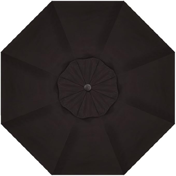 Treasure Garden Octagonal 9ft Patio Umbrella - Outdoor Furniture Market Umbrella – Auto Tilt – Black Aluminum Frame (O’bravia2, Black)