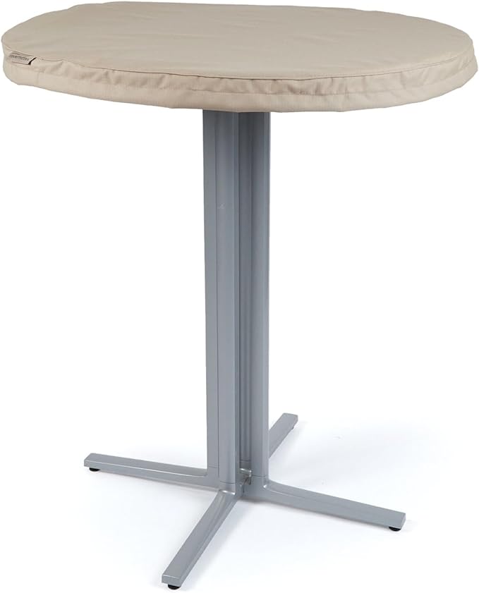 Covermates Ultima Outdoor Round Dining Table Top Cover – Rip-Resistant All-Weather Water-Resistant Polyester, Mesh Vent, Drawcord & Buckle Straps, Patio Protection, Round 18-24 DIAMETER, Ripstop Tan