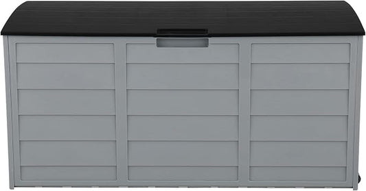 Outdoor Garden Storage Box for Tools, Cushions, Toys and Patio Accessories – Weather-Resistant Plastic Deck Chest with Lockable Lid