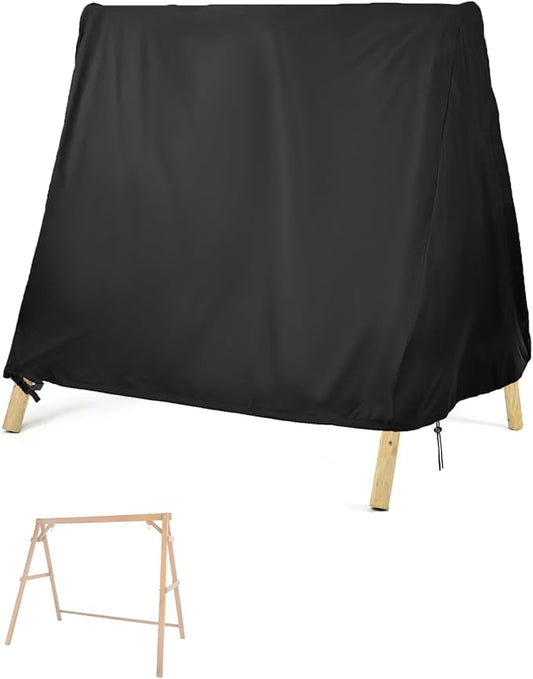 Kasla Outdoor Swing Cover, Waterproof and Heavy-Duty, Cover for Patio A Frame Swing Set & Porch Glider Hammock & Porch Swing Stand - 85" Lx55 Wx67 H