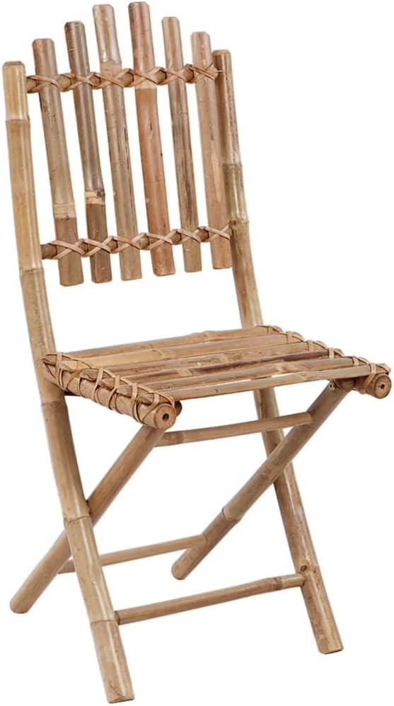 5 Piece Folding Bamboo Patio Dining Set with Cushions for Outdoor Use
