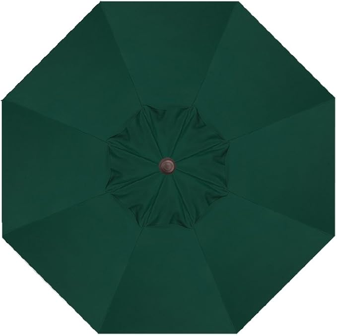 Treasure Garden 9ft Patio Umbrella - Outdoor Furniture Market Umbrella – Glide Tilt – Bronze Aluminum Frame (O'bravia2, Forest Green)