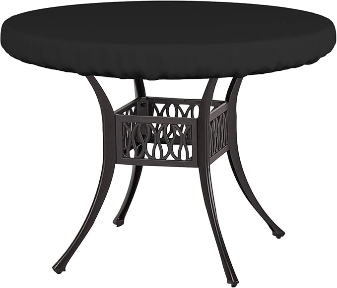 Covers & All Round Table Top Cover, 12 Oz Waterproof UV & Weather Resistant Patio Table Cover, Outdoor Table Cover for Patio Outdoor Furniture & Coffee Table (54" Dia x 4" H Inches, Black)