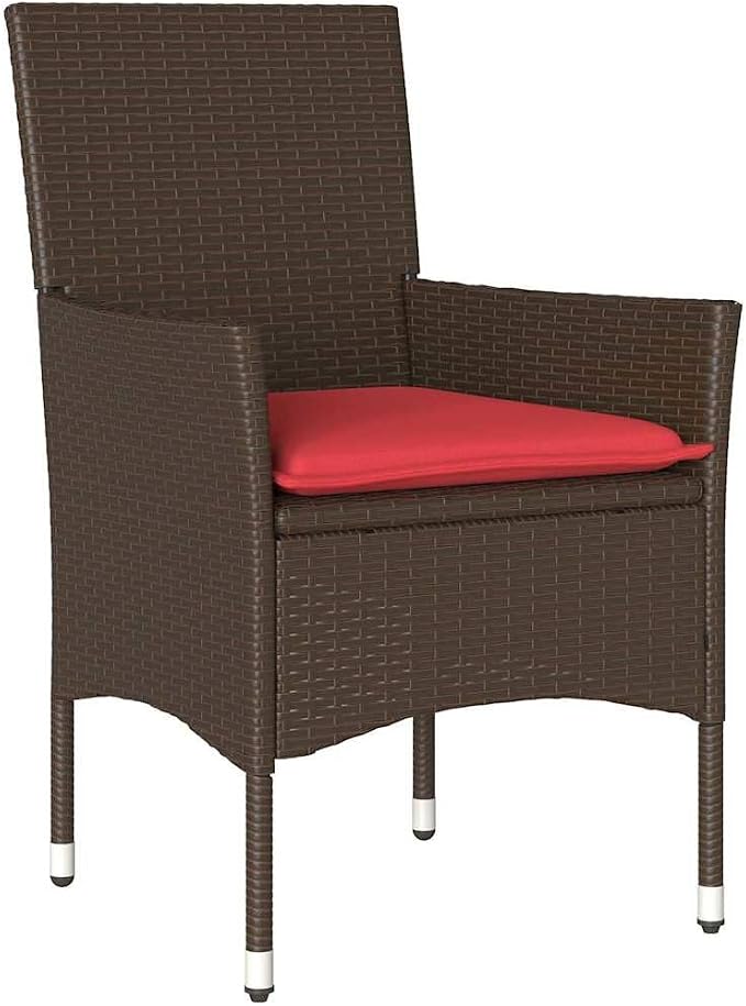 5 Piece Outdoor Dining Set, PE Rattan Patio Table and 4 Chairs with Comfortable Seat Cushions, Weather Resistant Garden Furniture for Deck Backyard