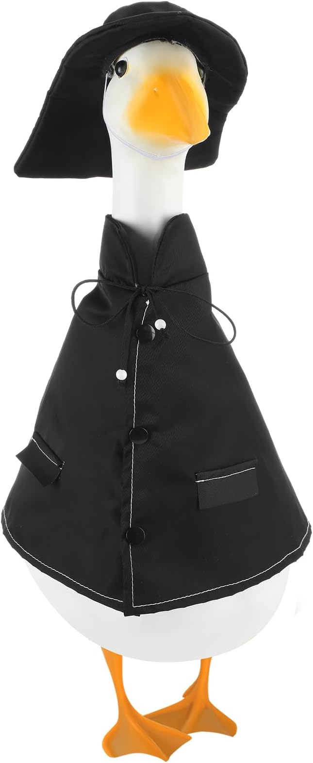 Porch Raincoat Goose Outfit - Lawn Goose Costume for 23'' High Cement Statue Cute Yard Clothes Black Patio Outdoor Garden Decoration