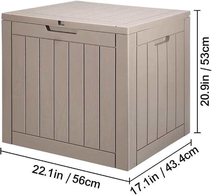 free-space 31 Gallon Resin Outdoor Storage Deck Box, Waterproof Weatherproof Patio Storage Organizer for Cushions, Garden Tools & Outdoor Accessories