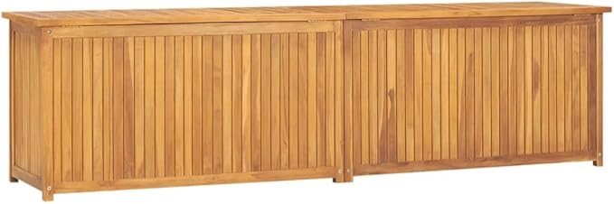 Patio Storage Box Outdoor Solid Teak Wood Deck Box Wooden Outdoor Storage Organization Box with Lid Storage Bench and Waterproof Lining for Garden,Patio,Backyard,78.7"x19.7"x21.7" -AA