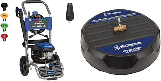Westinghouse 3000 PSI 1.76 GPM Electric Pressure Washer and 15" 3400 PSI Surface Cleaner Attachment Bundle