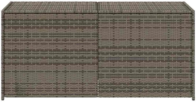 Outdoor Garden Storage Box, 283L Weather-Resistant PE Rattan Deck Box with Gas Spring Lid, Waterproof Patio Cushion Organizer for Backyard, Pool, and Terrace, Grey