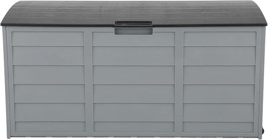 Gray Organization and Storage Outdoor, 71 Gallon Deck Box-Organization and Storage for Patio Furniture Outdoor Cushions,Garden Tools and Tools Storage, Outside Storage Box 44 x 21.3 x 19.3 Inches
