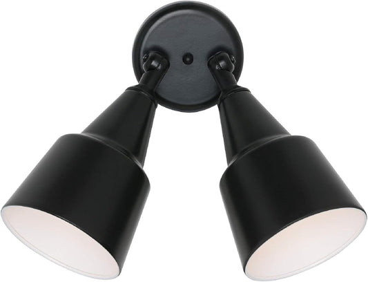 Sea Gull Lighting 8607-12 Two Adjustable Swivel Flood Light Outside Fixture, Black Finish