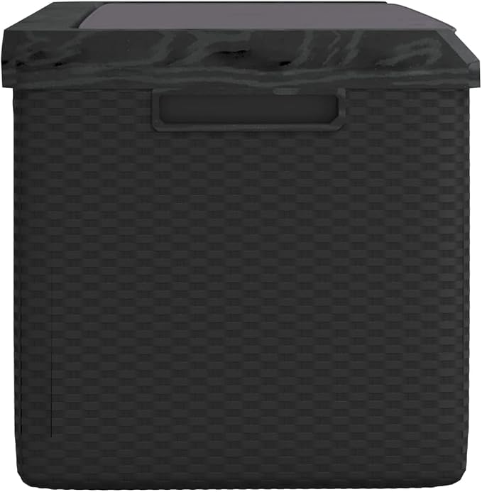 Patio Storage Box with Seat Cushion, 92.5 Gallon Outdoor Deck Box for Garden Tools and Patio Furniture Cushions, Large Anthracite Rectangular Storage Bin with Gas Lift, Polypropylene