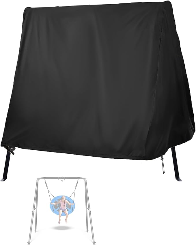 Kasla Outdoor Swing Cover, Waterproof and Heavy-Duty, Cover for Patio A Frame Swing Set & Porch Glider Hammock & Porch Swing Stand - 72" Lx67 Wx71 H