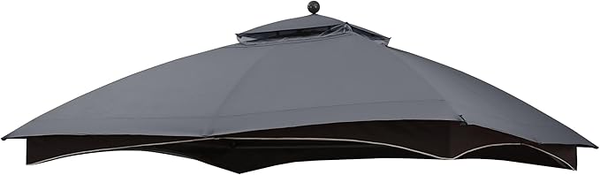 MASTERCANOPY Replacement Canopy Top for Lowe's Allen Roth 10x12 Gazebo #GF-12S004B-1 (Dark Grey,Polyester)