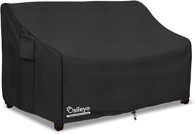 Patio Sofa Covers,100% Waterproof 2-Seater Outdoor Loveseat/Bench Cover,Patio Furniture Covers,78" Wx 38" Dx 35" H Black