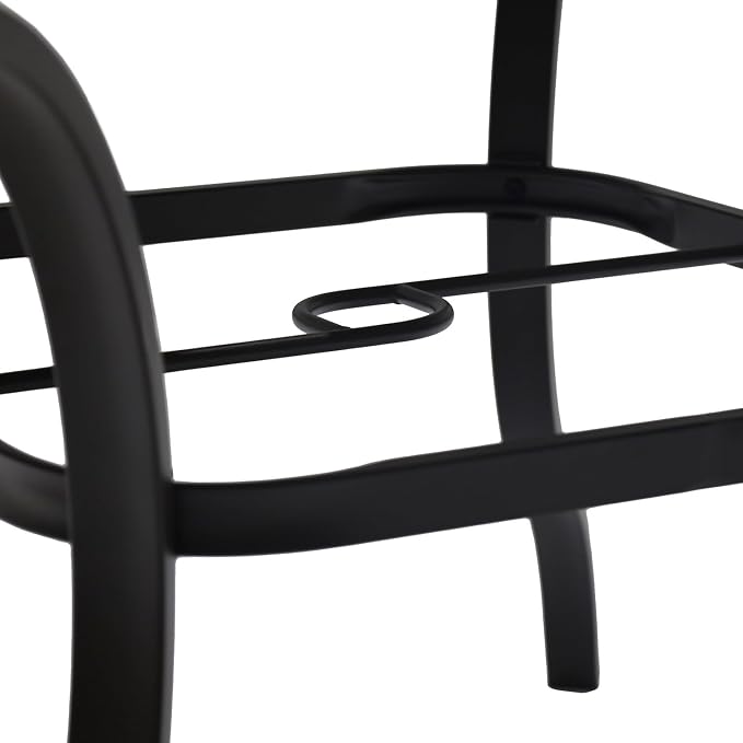 Anmutig 5-Piece Outdoor Patio Dining Set 37 Inch Square Wooden-Like PVC Table with 4 Stackable Chairs for Garden Backyard Black