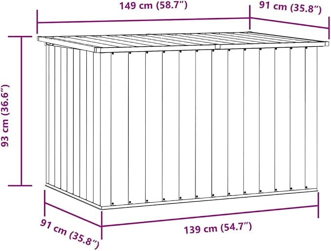 Galvanised Steel Storage Box with Hinged Lid for Patio Garden Yard Deck, Large Capacity Container for Cushions Tools Toys, Weather Resistant Outdoor Chest for Backyard Porch Use