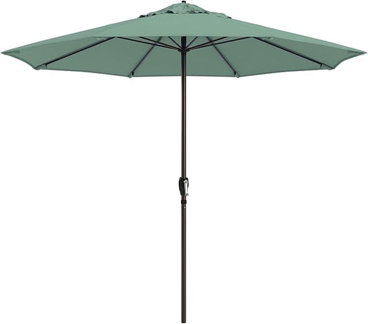 California Umbrella 10-Year Protection 9 Ft Outdoor Patio Umbrella, Pacifica Fade-Resistant Fabric, Auto-Tilt, Heavy Duty Aluminum Frame, 8 Reinforced Ribs for Pool or Deck, Bronze Pole, Spa